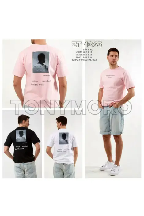 T-SHIRT MANCHE COURT HOMME COL ROND AVEC MOTIF