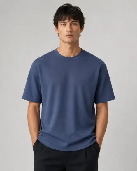 T-shirt Marine Texturé Modern
