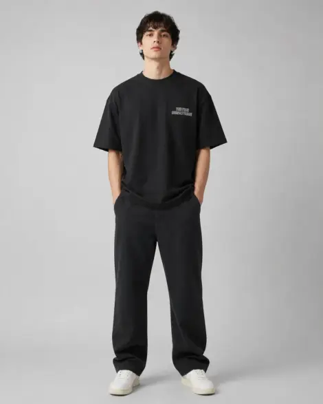 T-shirt Noir Dos Imprimé