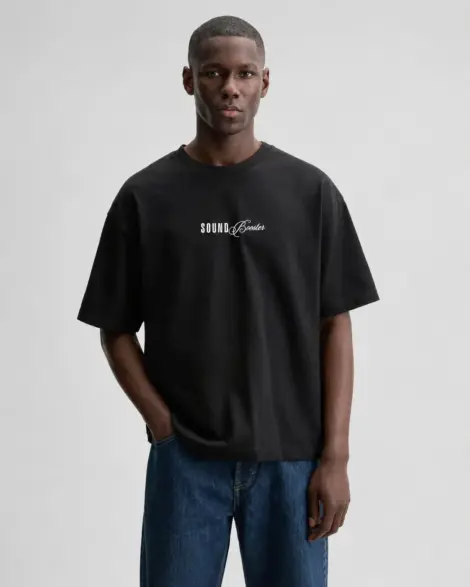 T-shirt Noir Graphic Back