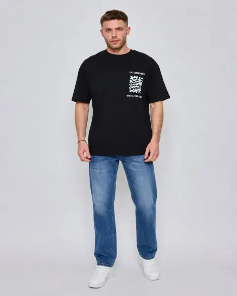 T-shirt Noir Graphic Chest