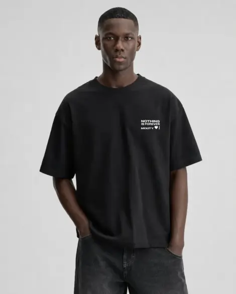 T-shirt Noir Oversize Street Message