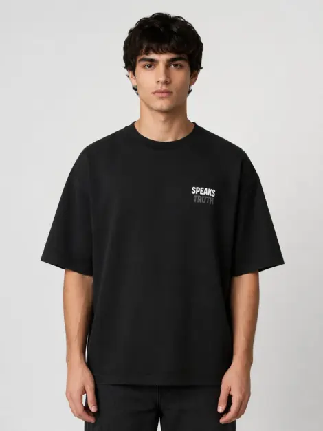 T-shirt Noir Oversize Text
