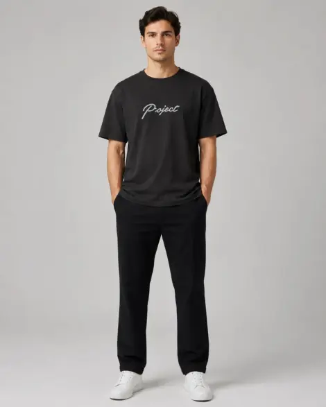 T-shirt Noir Script Front Back