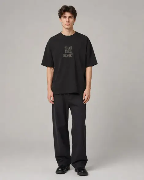 T-shirt Noir Text Back