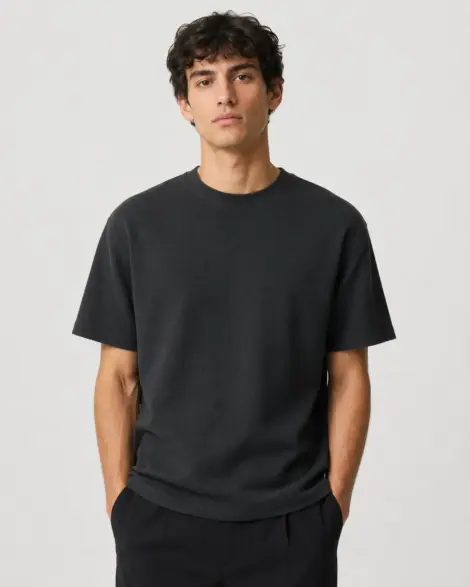 T-shirt Noir Texturé Classic