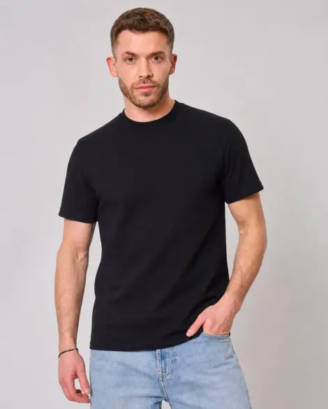 T-shirt Noir Texturé