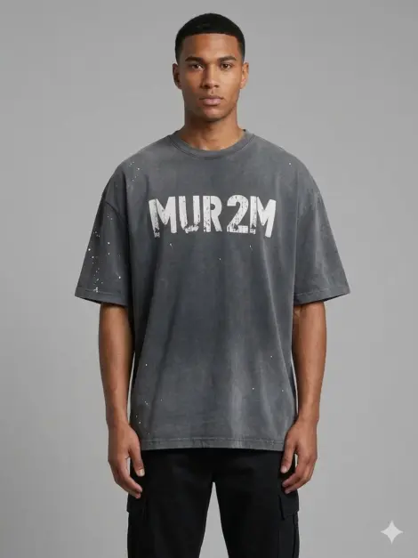 T-shirt Noir Washed MUR 2M