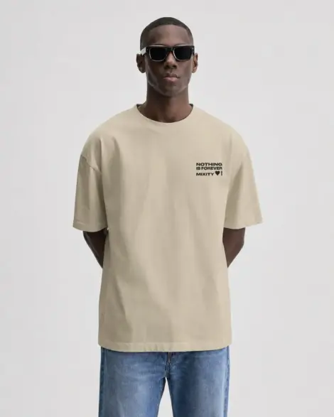 T-shirt Oversize Beige Nothing Forever