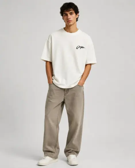 T-shirt Oversize Blanc Signature