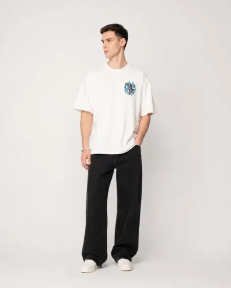 T-shirt Oversize Graphique Blanc