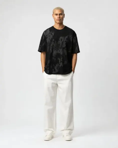 T-shirt Oversize Noir Délavé