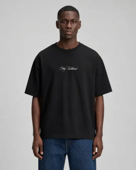 T-shirt Oversize Noir Stay Traditional