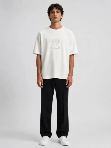 T-shirt Oversize Relief Blanc
