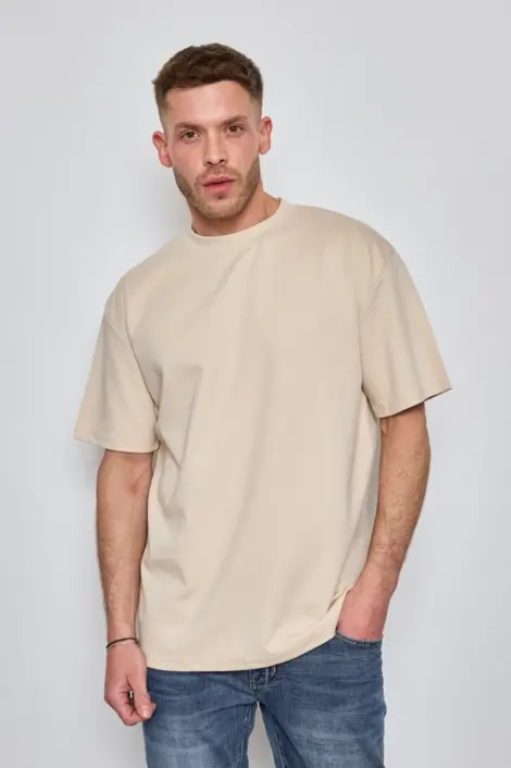 T-shirt oversize uni manche courtes col rond