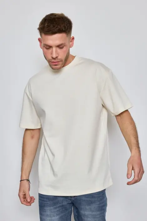 T-shirt oversize uni manche courtes col rond