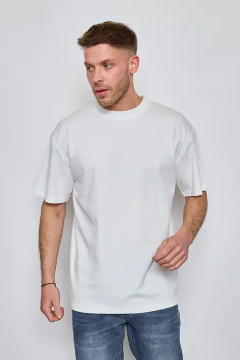 T-shirt oversize uni manche courtes col rond