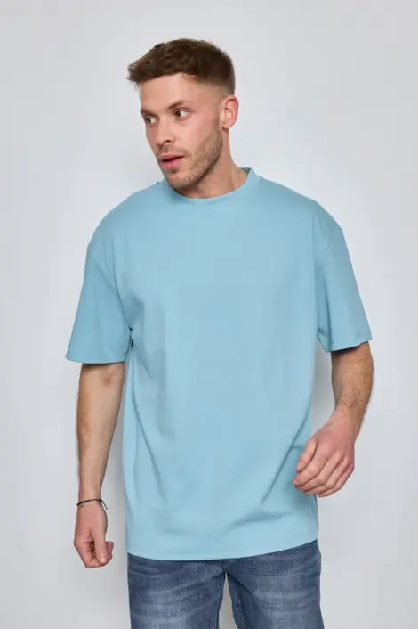 T-shirt oversize uni manche courtes col rond
