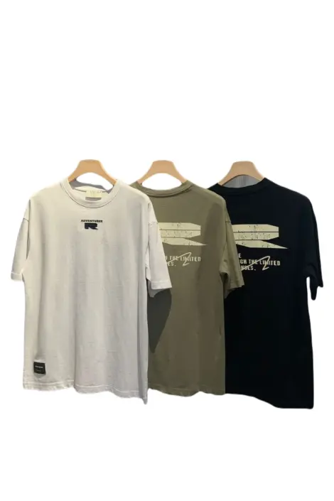 T-shirt uni col rond manches courtes motif
