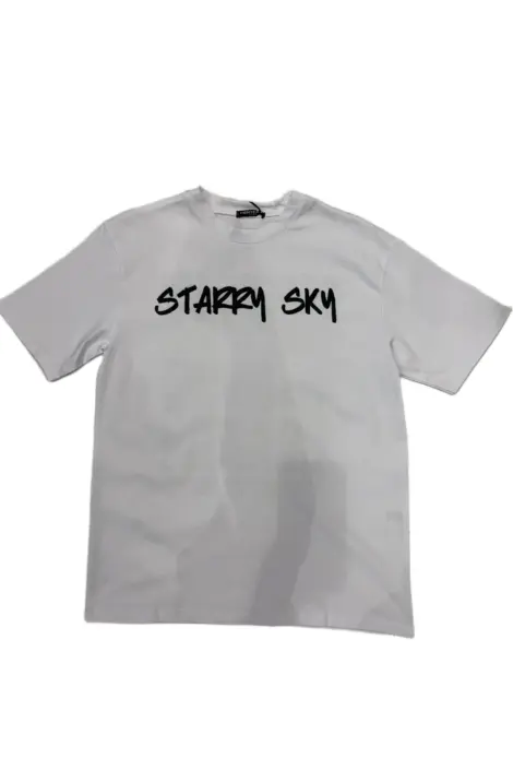 T-shirt uni homme col rond manches courtes motif STARRY SKY