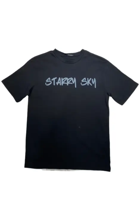 T-shirt uni homme col rond manches courtes motif STARRY SKY