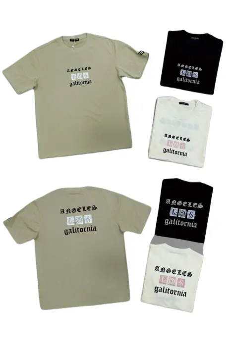 T-shirt uni manches courtes col rond avec motif