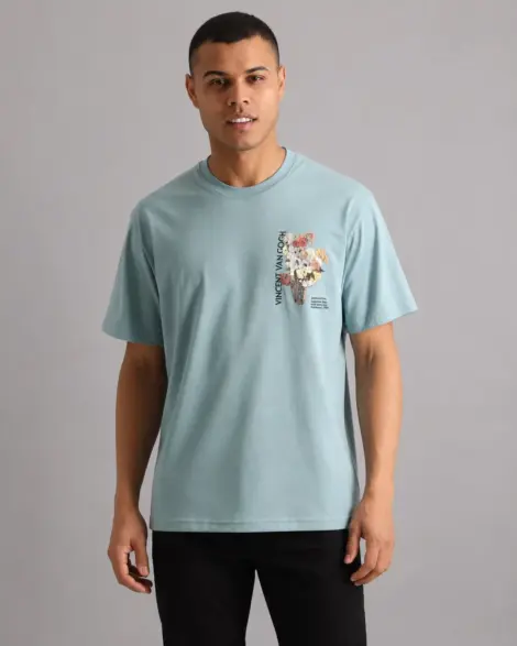 T-shirt Vert Eau Van Gogh