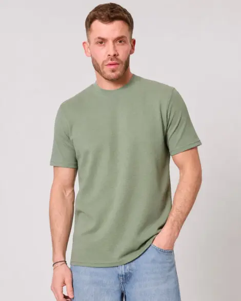 T-shirt Vert Gaufré Minimal