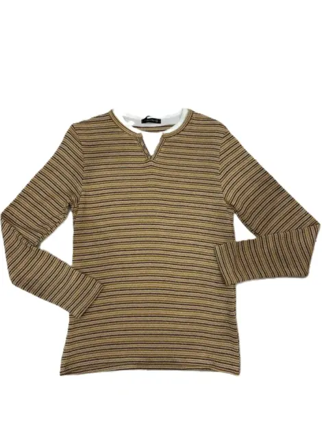 T-shirts manches longues homme rayés à col rond et boutons