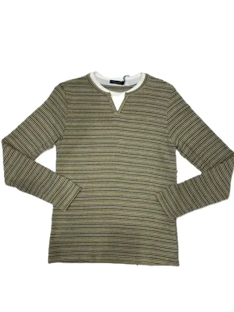 T-shirts manches longues homme rayés à col rond et boutons