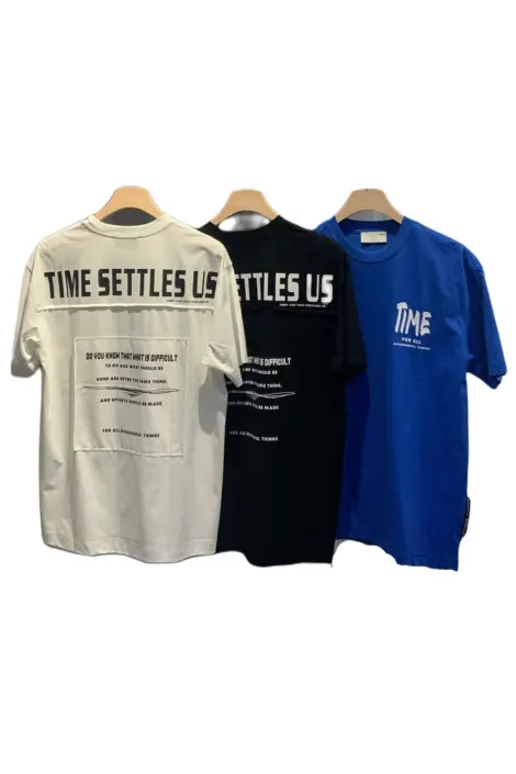 T-shirts uni col rond manches longues avec motif