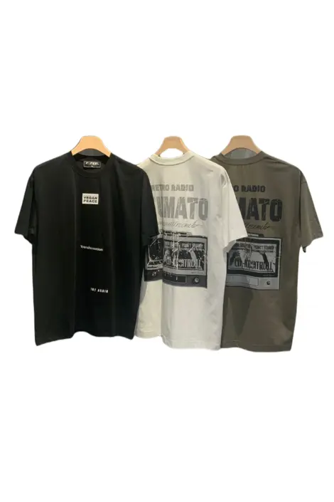 T-shirts uni col rond manches longues avec motif