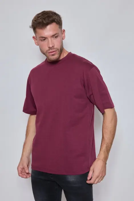T-shirts uni homme col rond style oversize