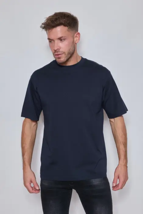 T-shirts uni homme col rond style oversize