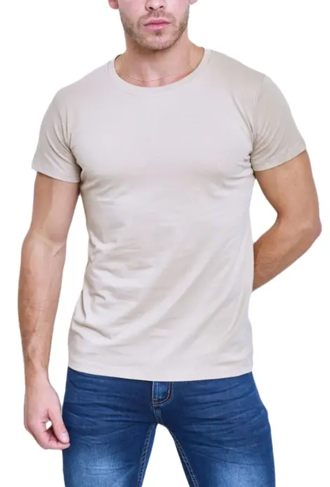 T-shirts uni manches courtes col rond basique