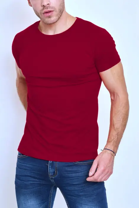 T-shirts uni manches courtes col rond basique