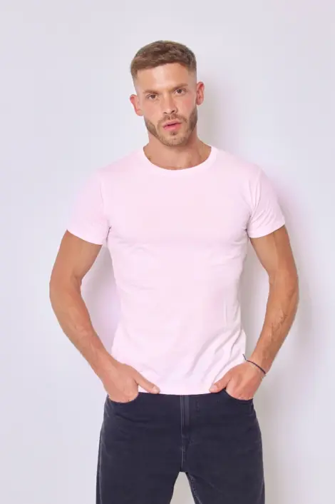 T-shirts uni manches courtes col rond basique