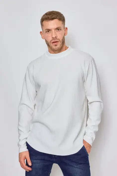 T-SHIRTS unis manches longues col rond