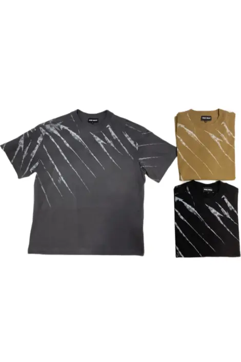 Tshirt homme col rond manches courtes effet taché