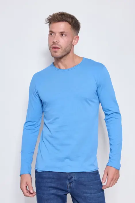 Tshirt homme col rond uni mmanches longues