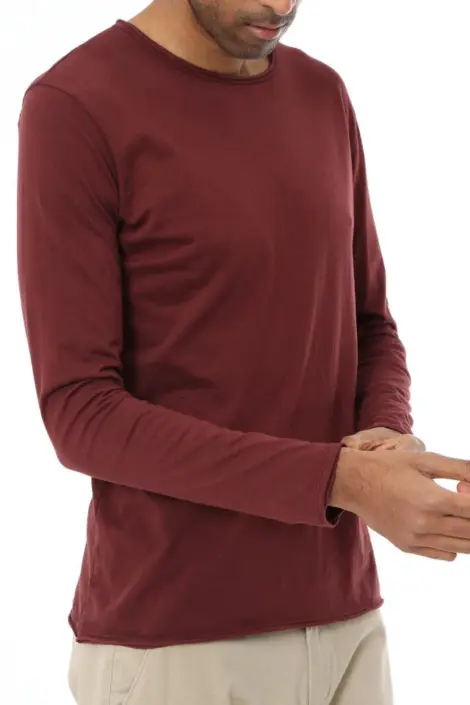 Tshirt homme col rond uni mmanches longues
