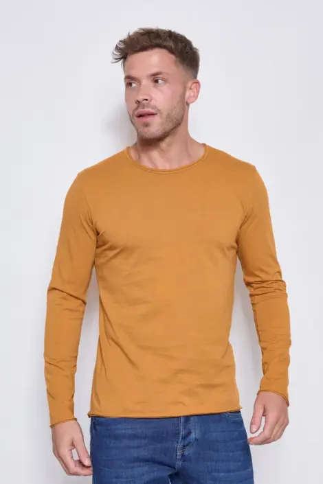 Tshirt homme col rond uni mmanches longues