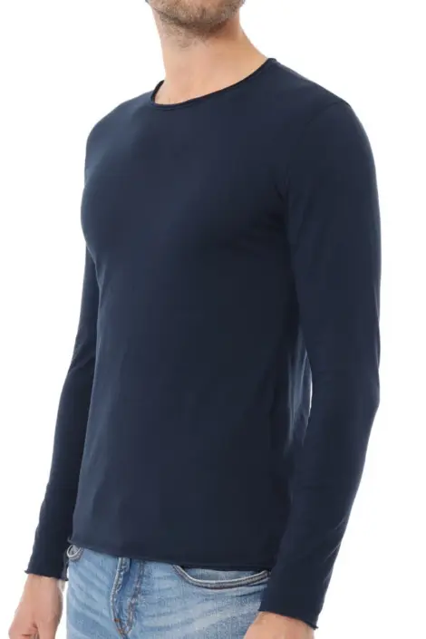 Tshirt homme col rond uni mmanches longues