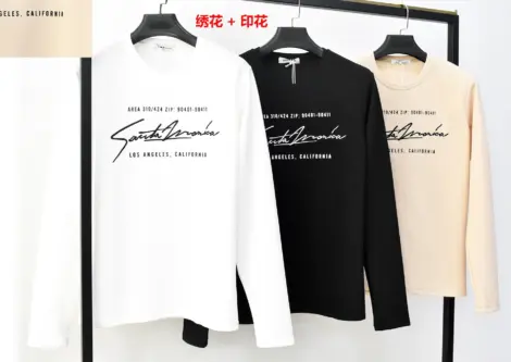 Tshirt homme manches longues son marquage élégant “Santa Monica – Los Angeles, California”.