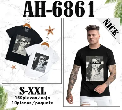 Tshirt regular uni homme avec imprimé à l'avant