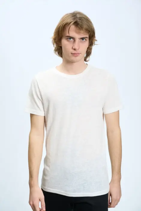 Tshirt uni Homme léger au toucher lin
