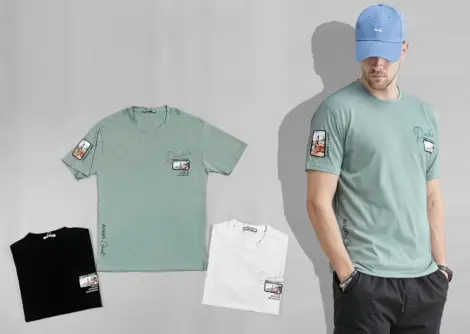 Tshirt Uni homme regular avec écriture RECKLE AMALFI COAST