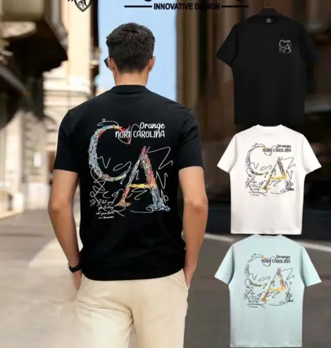 Tshirt uni Homme regular fit avec imprimé au dos CA