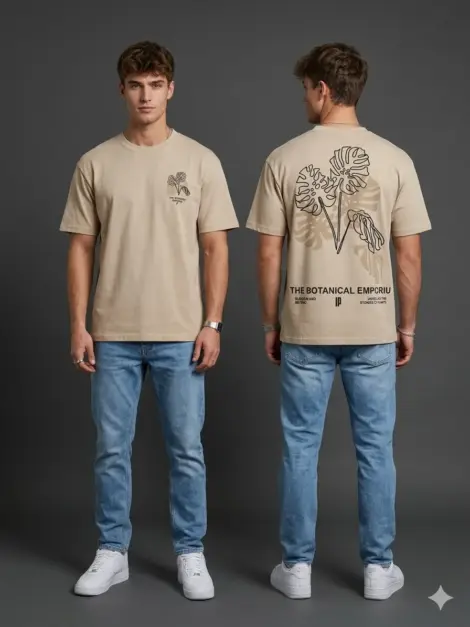 Tshirts uni homme avec imprimé floraux au dos