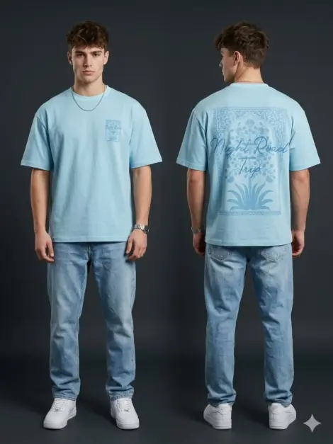 Tshirts uni homme avec imprimé floraux au dos